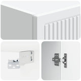 Wall-Mounted Cabinet White 33 x 34.5 x 90 cm Engineered Wood - Close-Up Angle