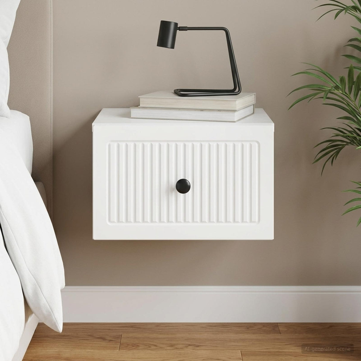 Wall-Mounted Bedside Cabinet White 33 x 34.5 x 20 cm