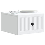 Wall-Mounted Bedside Cabinet White 33 x 34.5 x 20 cm - Side View