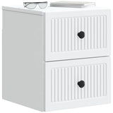 Wall-Mounted Bedside Cabinet White 33 x 34.5 x 40 cm - Side View