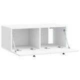 Wall-Mounted TV Cabinet White 78.5 x 41 x 30 cm Engineered Wood - 45-Degree Angle