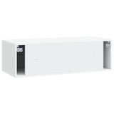 Wall-Mounted TV Cabinet White 98 x 41 x 30 cm Engineered Wood - Low Angle
