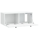 Wall-Mounted TV Cabinet White 78.5 x 31 x 30 cm Engineered Wood - 45-Degree Angle