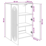 Wall-Mounted Cabinet White 66 x 34.5 x 90 cm Engineered Wood - Low Angle