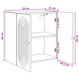 Wall-Mounted Cabinet White 59 x 31 x 60 cm Engineered Wood - Low Angle