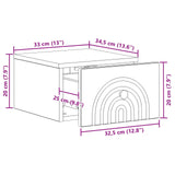 Wall-Mounted Bedside Cabinet White 33 x 34.5 x 20 cm