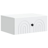Wall-Mounted Bedside Cabinet White 49 x 34.5 x 20 cm - Front View