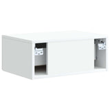 Wall-Mounted Bedside Cabinet White 49 x 34.5 x 20 cm - Close-Up Angle