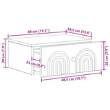 Wall-Mounted Bedside Cabinet White 49 x 34.5 x 20 cm - Extra Image