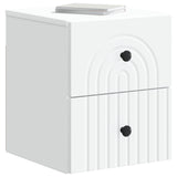 Wall-Mounted Bedside Cabinet White 33 x 34.5 x 40 cm - Side View