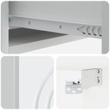 Wall-Mounted Side Table White 59 x 34.5 x 17 cm Engineered Wood - Low Angle