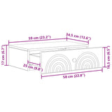 Wall-Mounted Side Table White 59 x 34.5 x 17 cm Engineered Wood - Extra Image