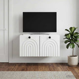 Wall-Mounted TV Cabinet White 59.5 x 41 x 30 cm Engineered Wood - Top-Down View