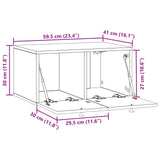 Wall-Mounted TV Cabinet White 59.5 x 41 x 30 cm Engineered Wood - Extra Image