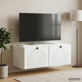 Wall-Mounted TV Cabinet White 78.5 x 41 x 30 cm Engineered Wood - Top-Down View