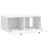 Wall-Mounted TV Cabinet White 78.5 x 41 x 30 cm Engineered Wood - 45-Degree Angle