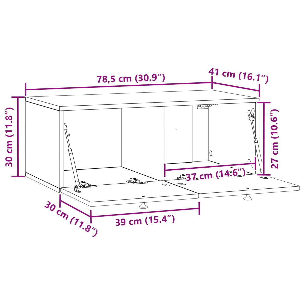 Wall-Mounted TV Cabinet White 78.5 x 41 x 30 cm Engineered Wood