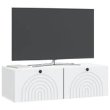 Wall-Mounted TV Cabinet White 99 x 41 x 30 cm Engineered Wood - Side View