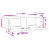 Wall-Mounted TV Cabinet White 99 x 41 x 30 cm Engineered Wood - Extra Image