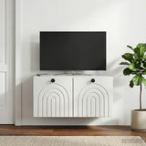 Wall-Mounted TV Cabinet White 59.5 x 31 x 30 cm Engineered Wood - Top-Down View