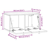Wall-Mounted TV Cabinet White 59.5 x 31 x 30 cm Engineered Wood - Extra Image