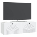Wall-Mounted TV Cabinet White 98 x 31 x 30 cm Engineered Wood - Side View
