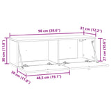 Wall-Mounted TV Cabinet White 98 x 31 x 30 cm Engineered Wood - Extra Image