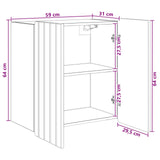 Wall-Mounted Cabinet White 59 x 31 x 64 cm Engineered Wood - Low Angle