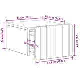 Wall-Mounted Bedside Cabinet White 33 x 34.5 x 24 cm