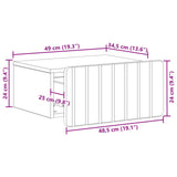 Wall-Mounted Bedside Cabinet White 49 x 34.5 x 24 cm - Extra Image