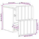 Wall-Mounted Bedside Cabinet White 33 x 34.5 x 43 cm - Extra Image