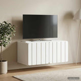 Wall-Mounted TV Cabinet 59.5 x 41 x 30 cm White Engineered Wood - Top-Down View