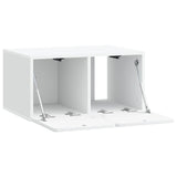 Wall-Mounted TV Cabinet 59.5 x 41 x 30 cm White Engineered Wood - 45-Degree Angle