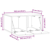 Wall-Mounted TV Cabinet 59.5 x 41 x 30 cm White Engineered Wood - Extra Image