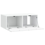Wall-Mounted TV Cabinet 78.5 x 41 x 30 cm White Engineered Wood - 45-Degree Angle