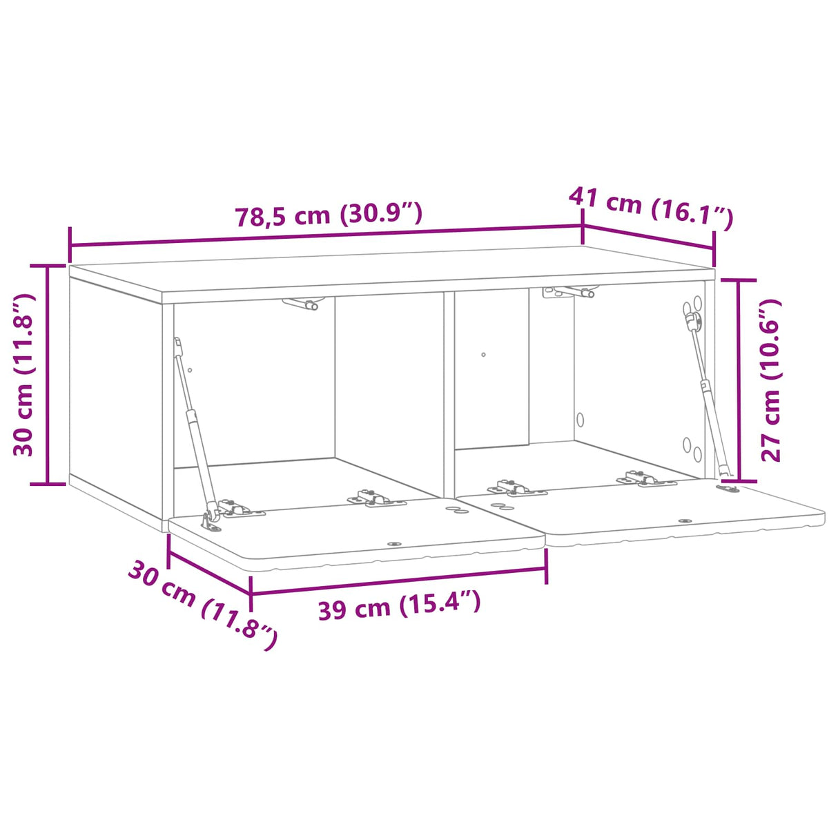 Wall-Mounted TV Cabinet 78.5 x 41 x 30 cm White Engineered Wood