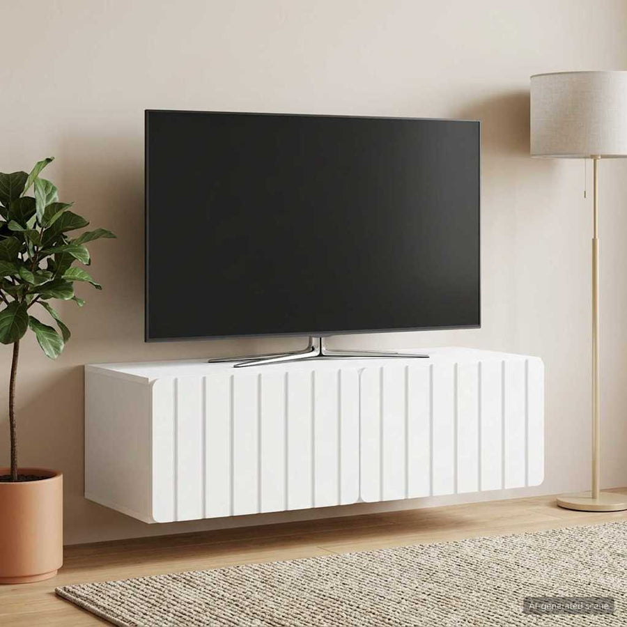 Wall-Mounted TV Cabinet 98 x 41 x 30 cm White Engineered Wood