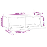 Wall-Mounted TV Cabinet 98 x 41 x 30 cm White Engineered Wood - Extra Image