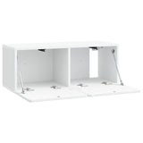 Wall-Mounted TV Cabinet 78.5 x 31 x 30 cm White Engineered Wood - 45-Degree Angle
