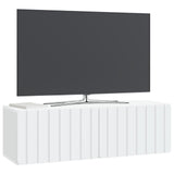 Wall-Mounted TV Cabinet 98 x 31 x 30 cm White Engineered Wood - Side View