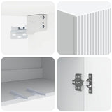 Wall-Mounted Cabinet 66 x 34.5 x 90 cm Engineered Wood White - Close-Up Angle