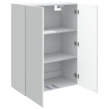 Wall-Mounted Cabinet 66 x 34.5 x 90 cm Engineered Wood White - Side View