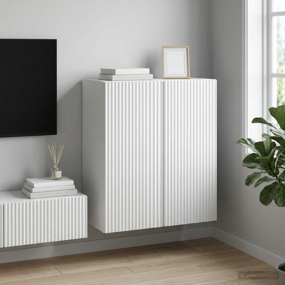 Wall-Mounted Cabinet 59 x 31 x 60 cm Engineered Wood White