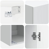 Wall-Mounted Cabinet 33 x 34.5 x 90 cm Engineered Wood White - Close-Up Angle