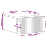 Wall-Mounted Bedside Cabinet White 33 x 34.5 x 20 cm - Extra Image