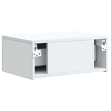 Wall-Mounted Bedside Cabinet White 49 x 34.5 x 20 cm - Close-Up Angle