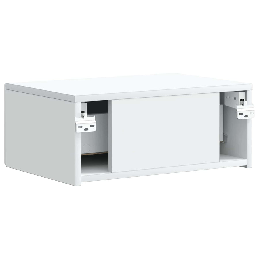 Wall-Mounted Bedside Cabinet White 49 x 34.5 x 20 cm