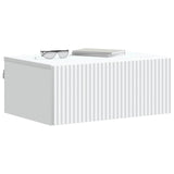Wall-Mounted Bedside Cabinet White 49 x 34.5 x 20 cm - Side View