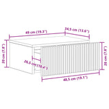Wall-Mounted Bedside Cabinet White 49 x 34.5 x 20 cm