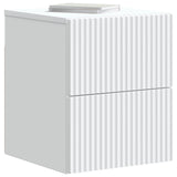 Wall-Mounted Bedside Cabinet White 33 x 34.5 x 40 cm - Side View